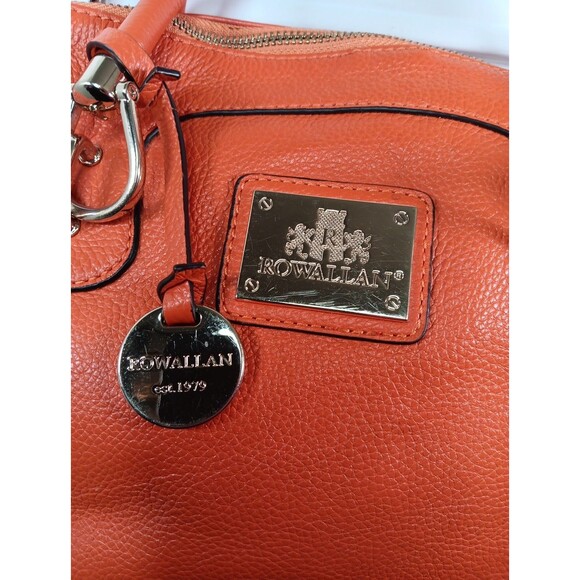 Rowallan Of Scotland Pebble Leather Purse Handbag Cognac Double Handle EUC - Picture 2 of 10